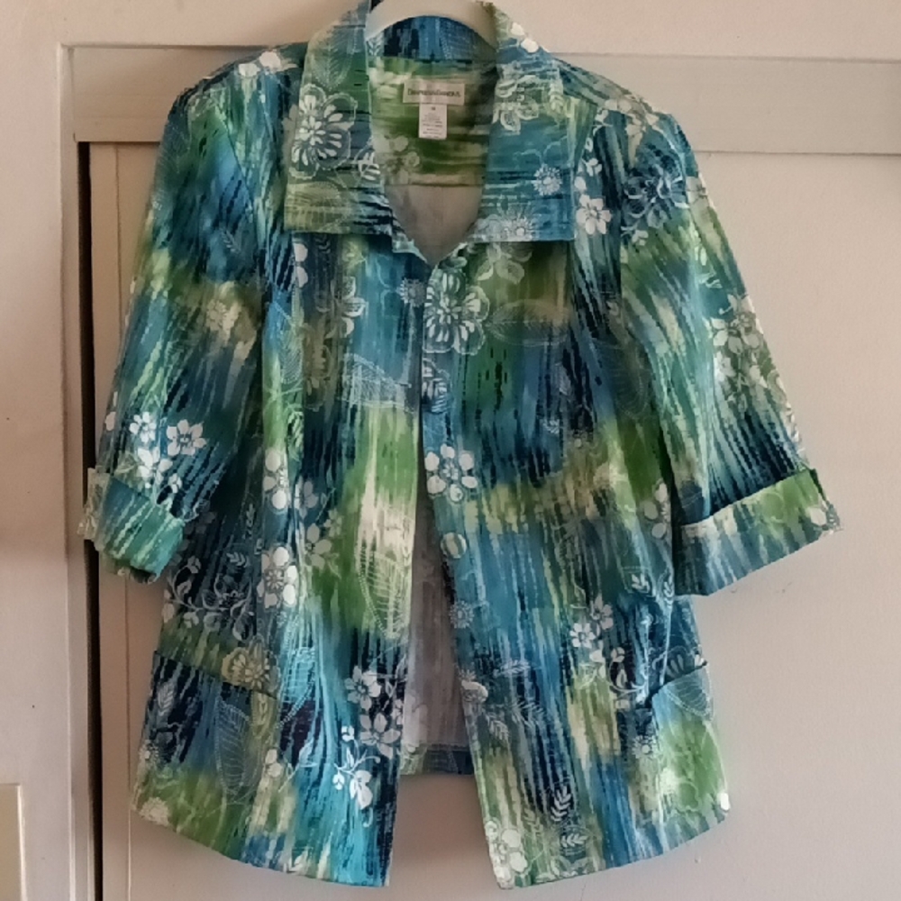 Floral Blue and Green Blazer